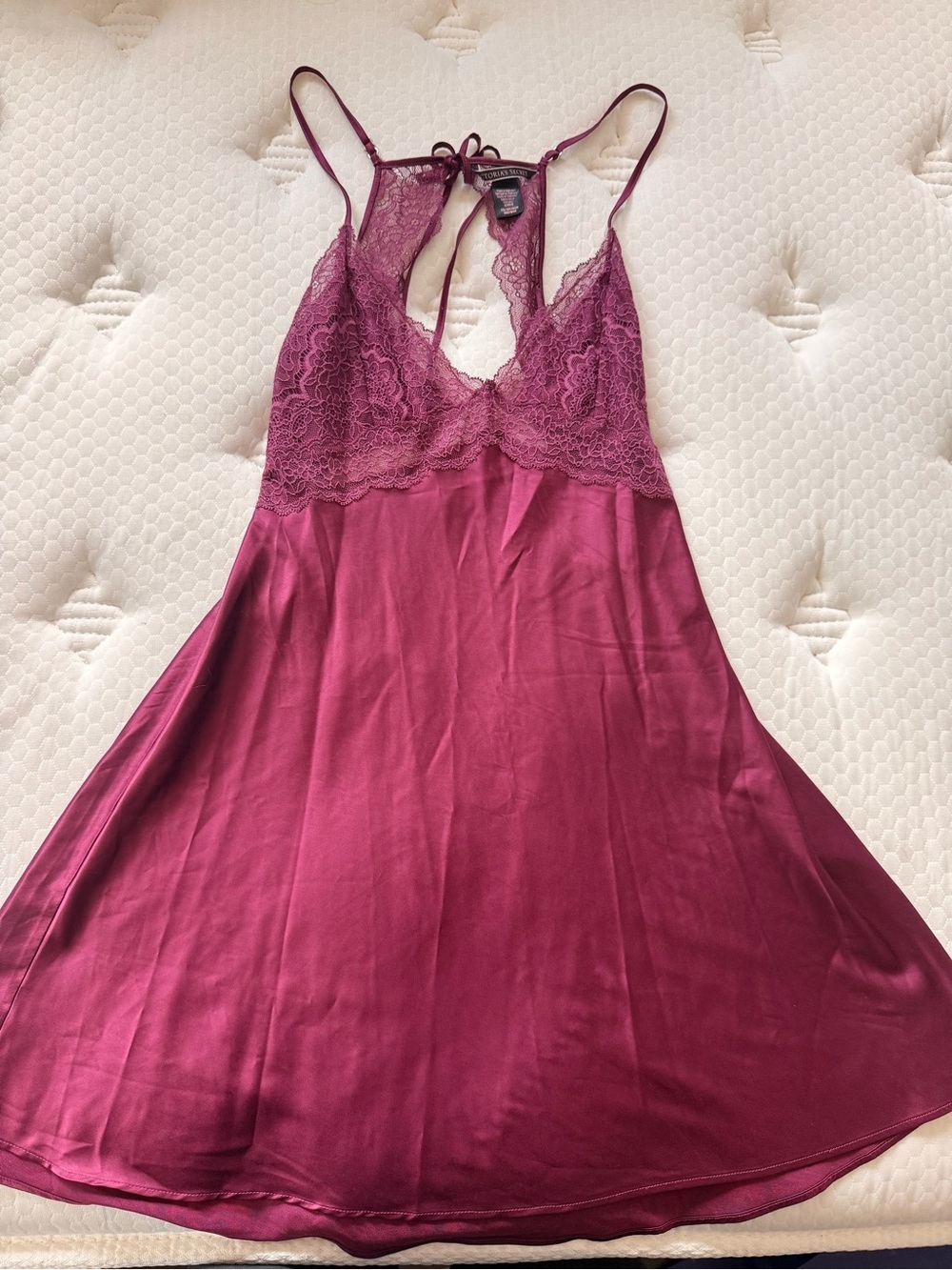 Victoria's Secret Lace-Trim Satin Chemise in Plum